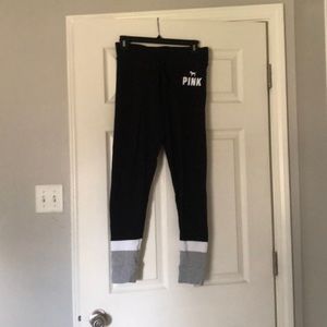 PINK 3/4 length drawstring leggings